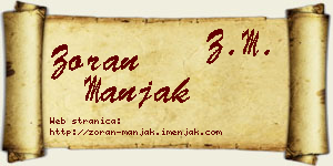 Zoran Manjak vizit kartica